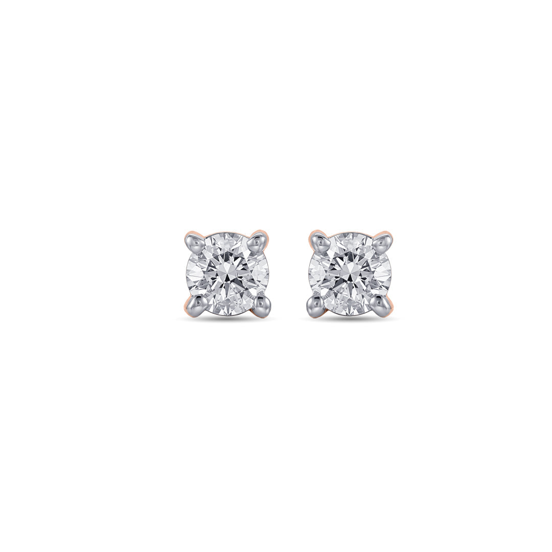 Cirqura Halo Diamond & Gold Stud Earrings for Women