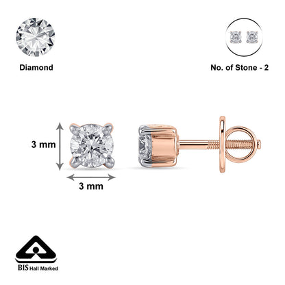 Cirqura Halo Diamond & Gold Stud Earrings for Women