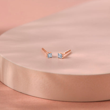Cirqura Halo Diamond & Gold Stud Earrings for Women