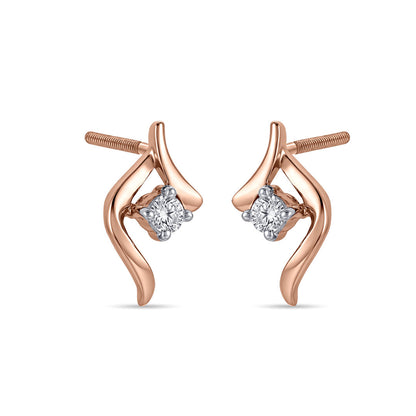 Comet Glow Diamond & Gold Stud Earrings for Women