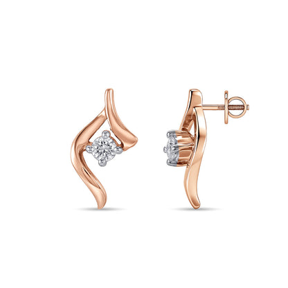 Comet Glow Diamond & Gold Stud Earrings for Women