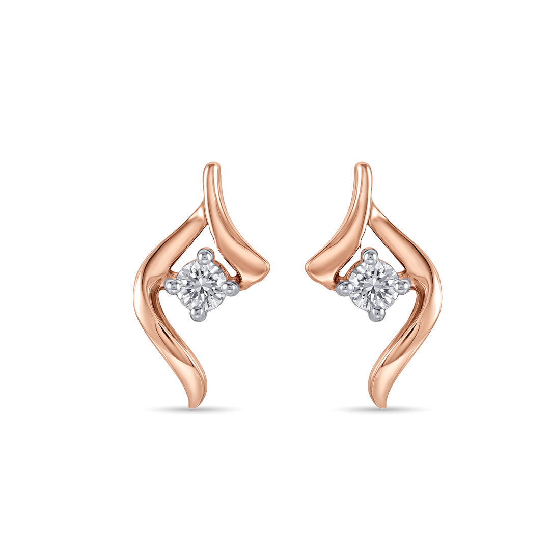 Comet Glow Diamond & Gold Stud Earrings for Women
