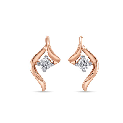 Comet Glow Diamond & Gold Stud Earrings for Women