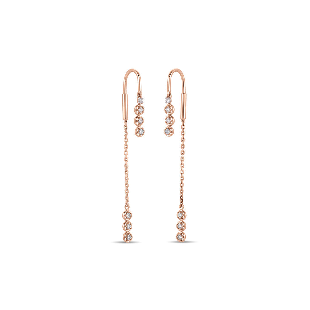 Crystal Flow Diamond & Gold Sui Dhaga Earrings for Women