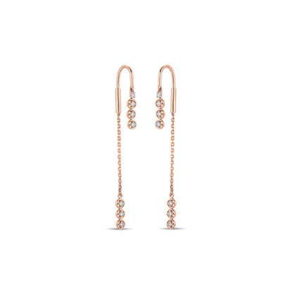 Crystal Flow Diamond & Gold Sui Dhaga Earrings for Women