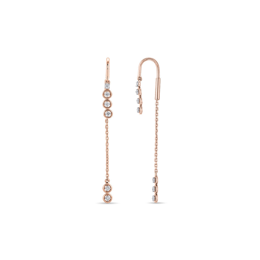 Crystal Flow Diamond & Gold Sui Dhaga Earrings for Women