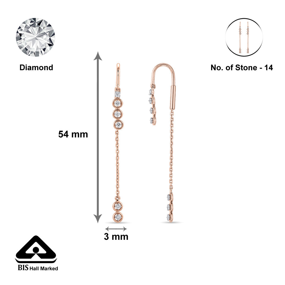 Crystal Flow Diamond & Gold Sui Dhaga Earrings for Women