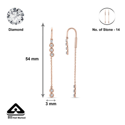 Crystal Flow Diamond & Gold Sui Dhaga Earrings for Women