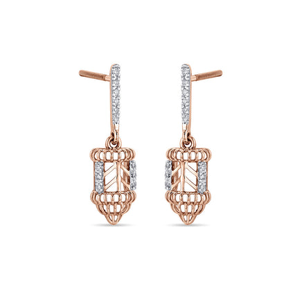 Spiral Drift Diamond & Gold Drops & Danglers Earrings for Women