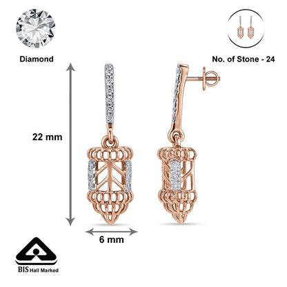 Spiral Drift Diamond & Gold Drops & Danglers Earrings for Women