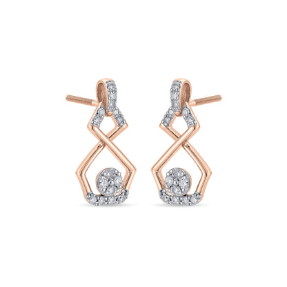 Orbit Gleam Diamond & Gold Stud Earrings for Women