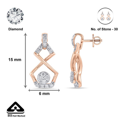 Orbit Gleam Diamond & Gold Stud Earrings for Women