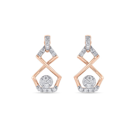 Orbit Gleam Diamond & Gold Stud Earrings for Women