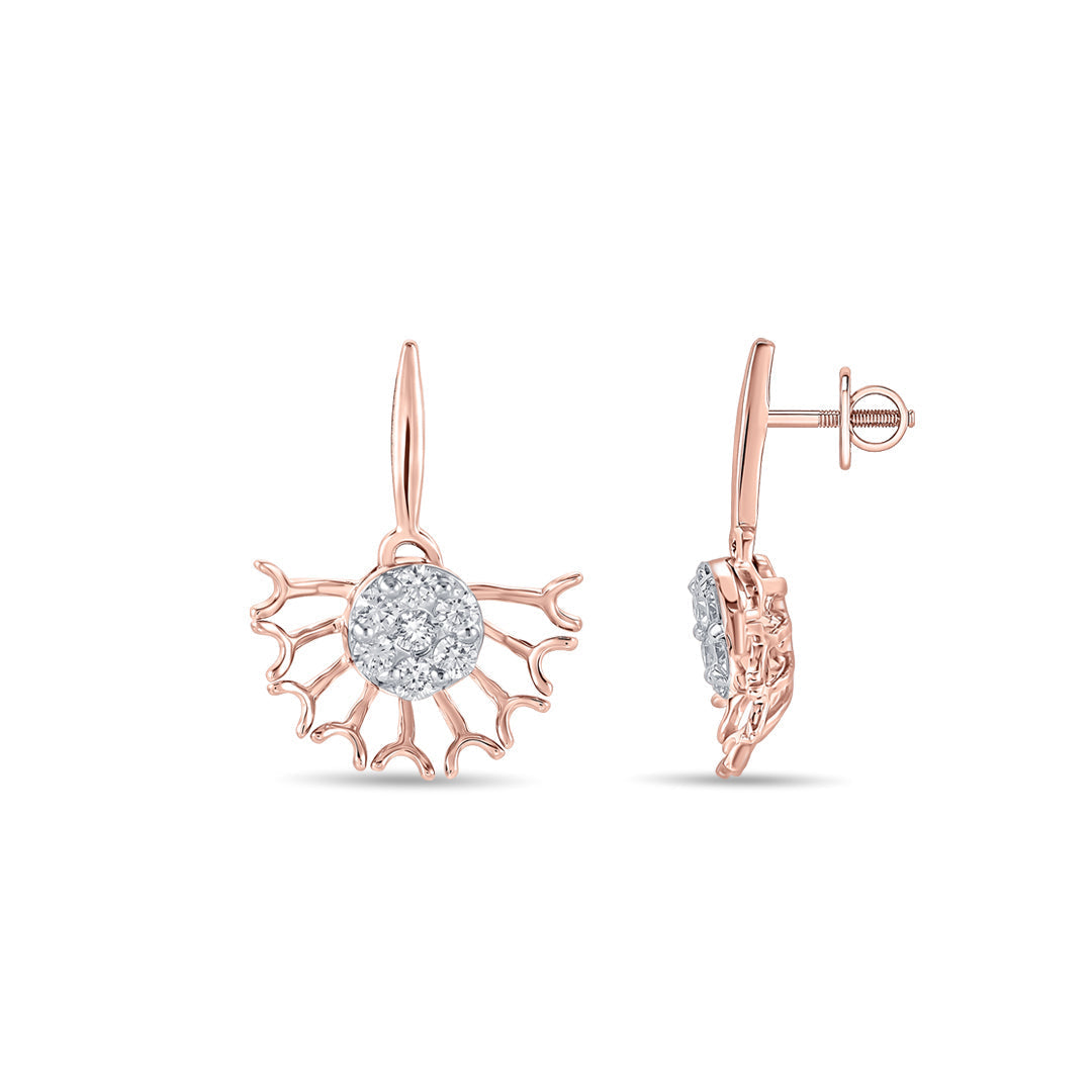 Sunrise Glow Diamond & Gold Drops & Danglers Earrings for Women