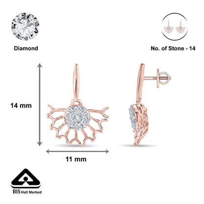 Sunrise Glow Diamond & Gold Drops & Danglers Earrings for Women