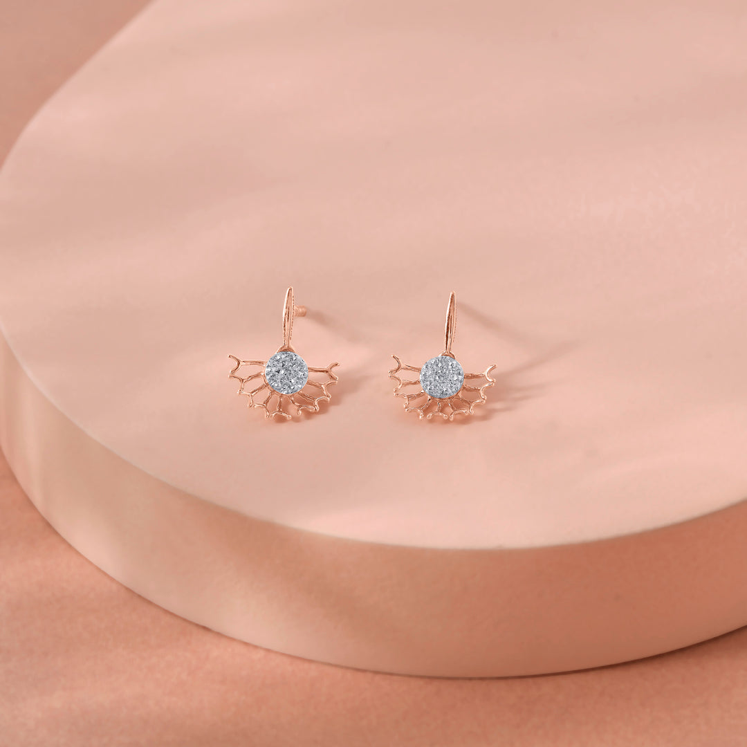 Sunrise Glow Diamond & Gold Drops & Danglers Earrings for Women