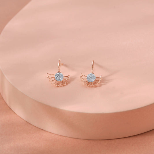 Sunrise Glow Diamond & Gold Drops & Danglers Earrings for Women
