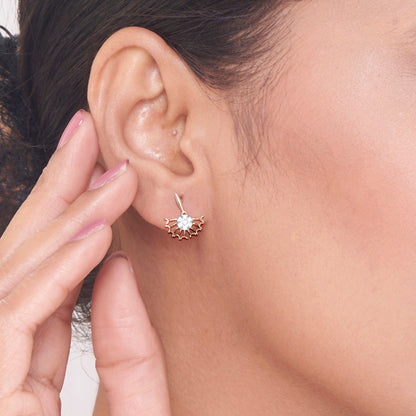 Sunrise Glow Diamond & Gold Drops & Danglers Earrings for Women