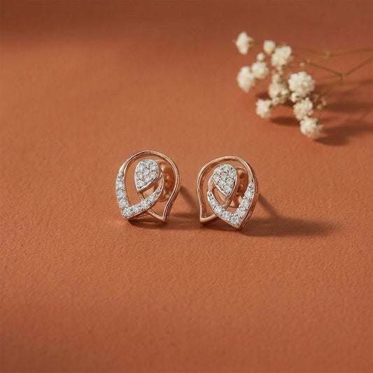 Tender Bloom Studs Yellow Gold & Diamond Earrings