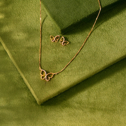 Flutter Bloom Gold Necklace Set for Women