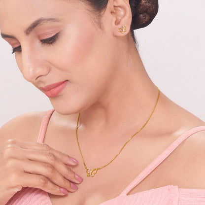 Flutter Bloom Gold Necklace Set for Women