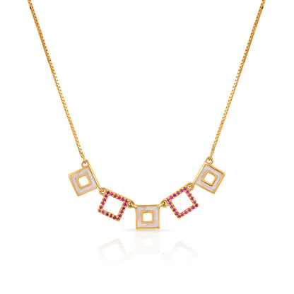 Cube Chic Gold Necklace Set for Women