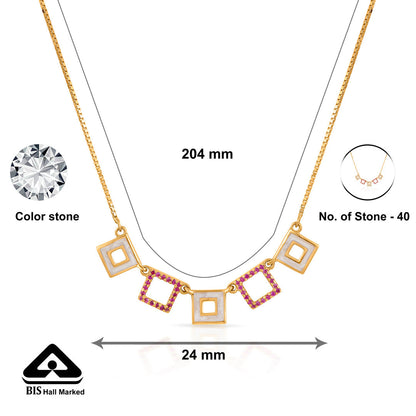 Cube Chic Gold Necklace Set for Women