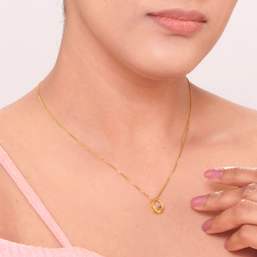 Midnight Halo Gold Modern Necklace for Women