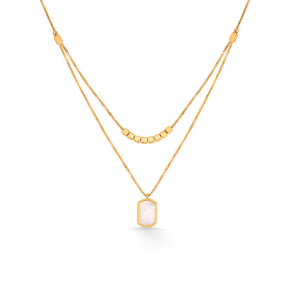 Double Layer Gold Multi-Layered Necklace for Women