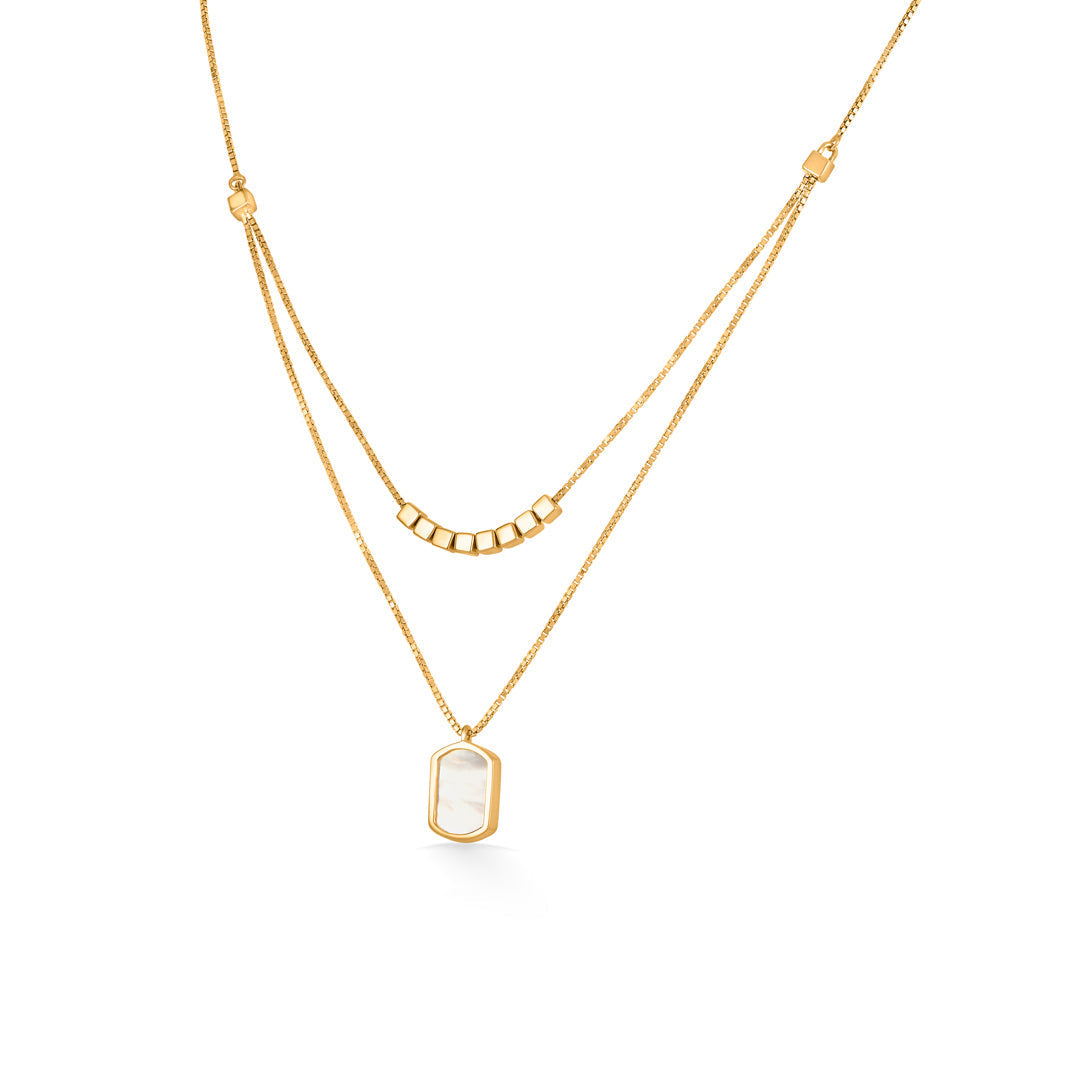 Double Layer Gold Multi-Layered Necklace for Women