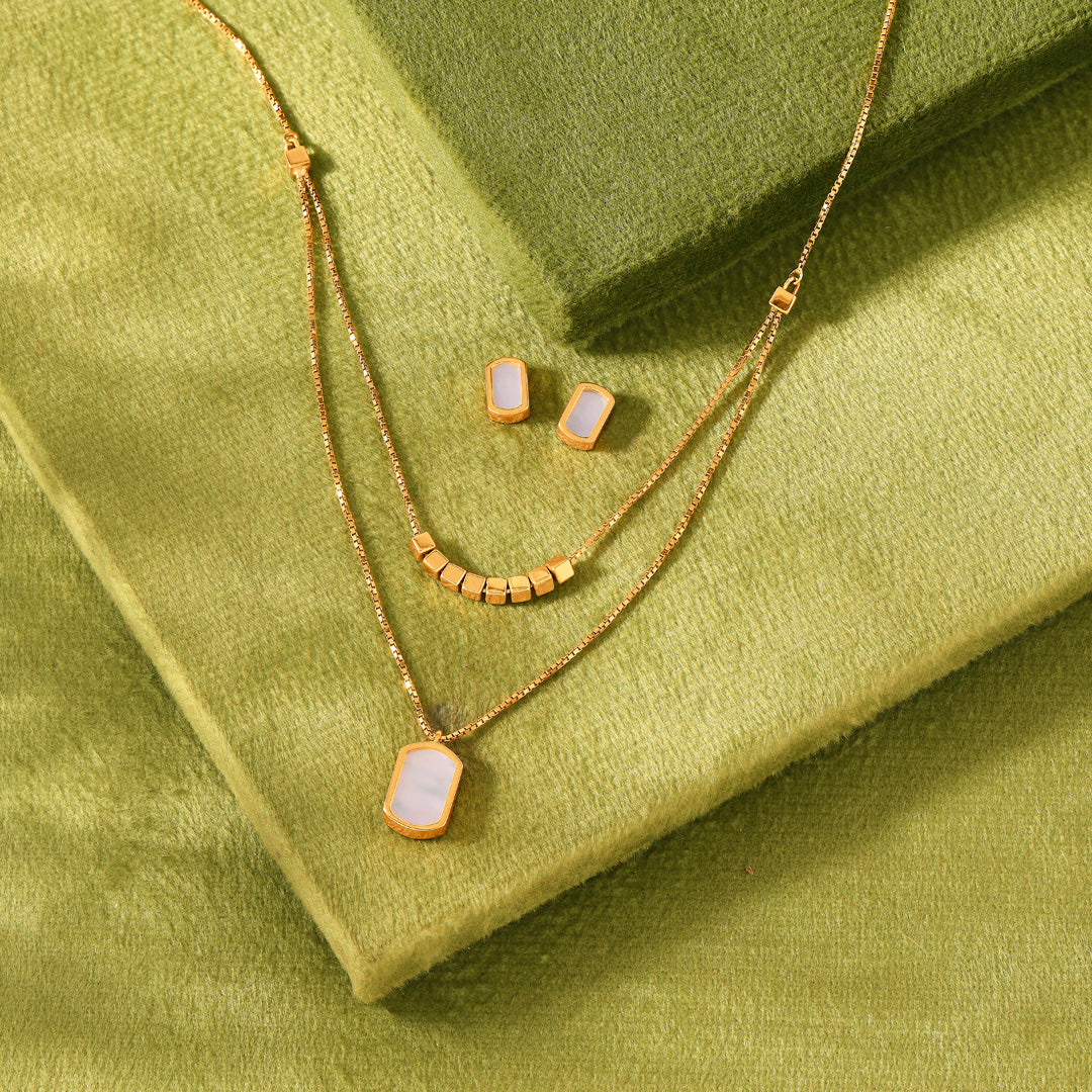 Double Layer Gold Multi-Layered Necklace for Women