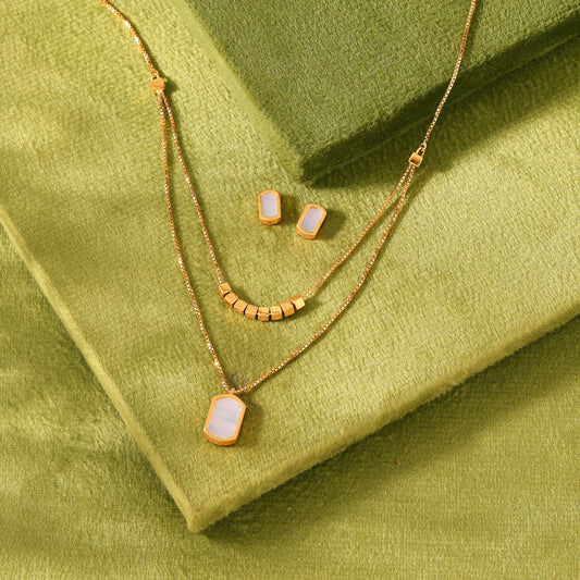Double Layer Gold Multi-Layered Necklace for Women