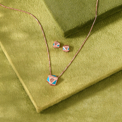 Hexa Chic Gold Necklace Set for Women