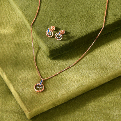 Halo Echo Gold Necklace Set for Women