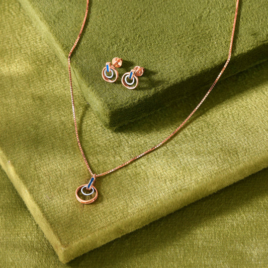 Halo Echo Gold Necklace Set for Women