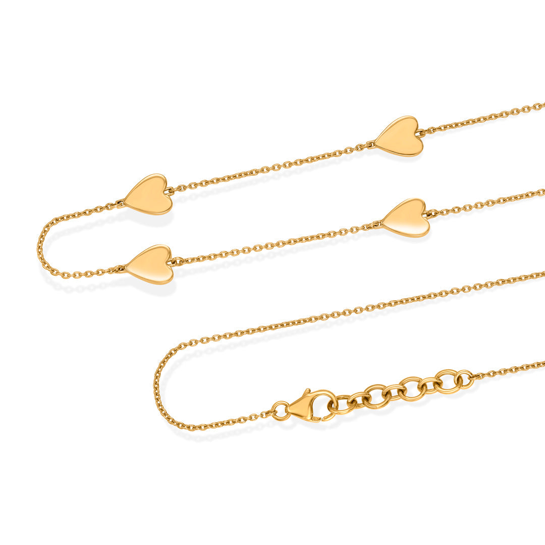 Heart Rhythm Gold Fancy Chain Necklace for Women