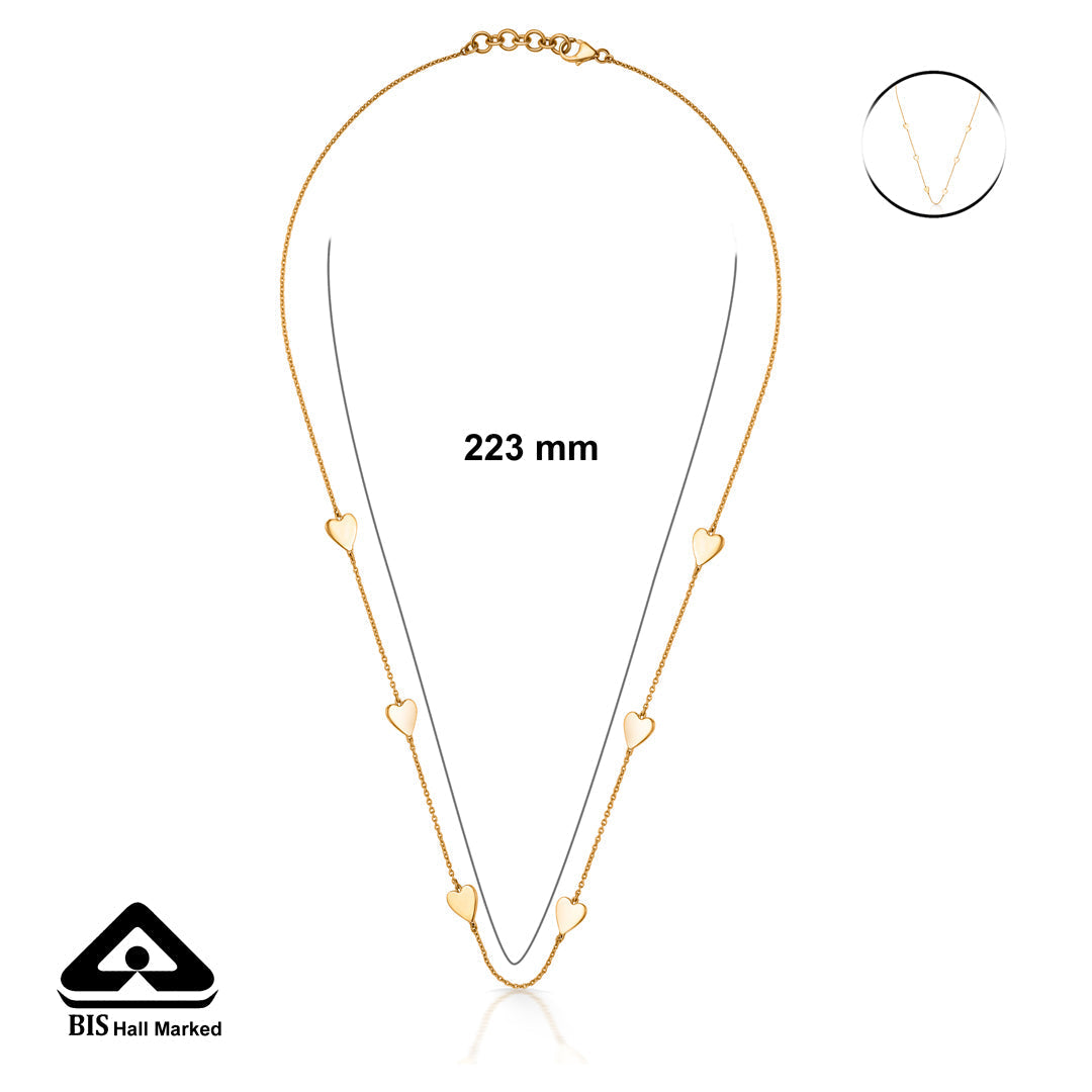 Heart Rhythm Gold Fancy Chain Necklace for Women