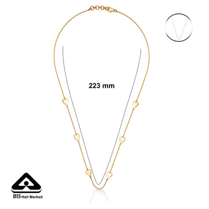 Heart Rhythm Gold Fancy Chain Necklace for Women