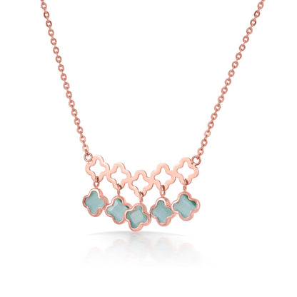 Aqua Bloom Gold Modern Necklace for Women