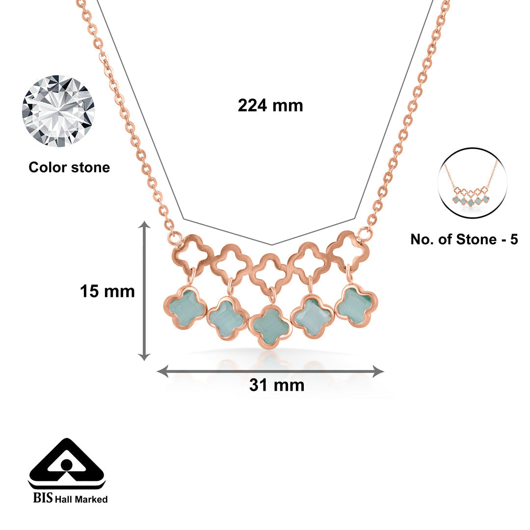 Aqua Bloom Gold Modern Necklace for Women