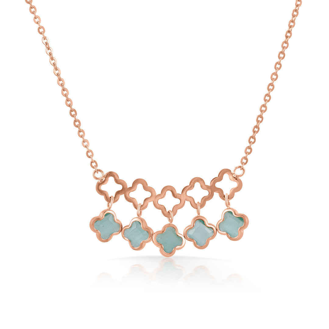 Aqua Bloom Gold Modern Necklace for Women