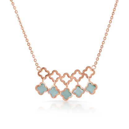 Aqua Bloom Gold Modern Necklace for Women