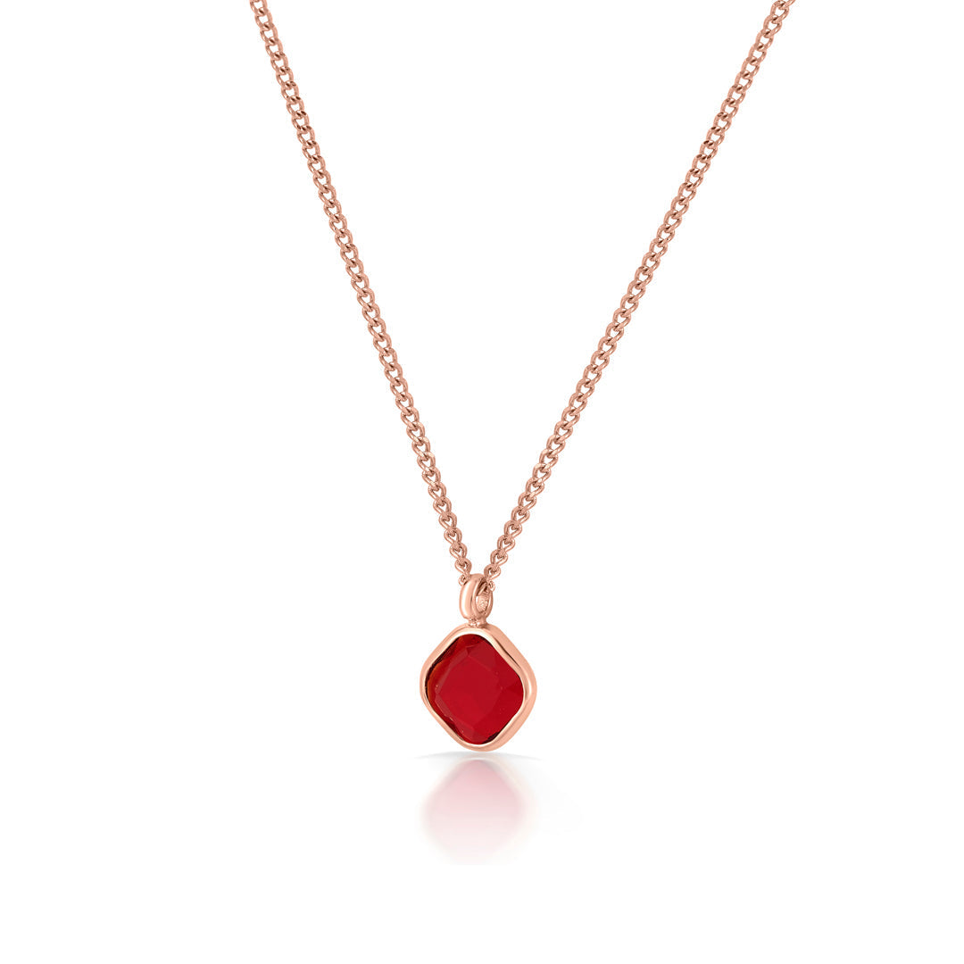 Garnet Shine Gold Modern Necklace for Women