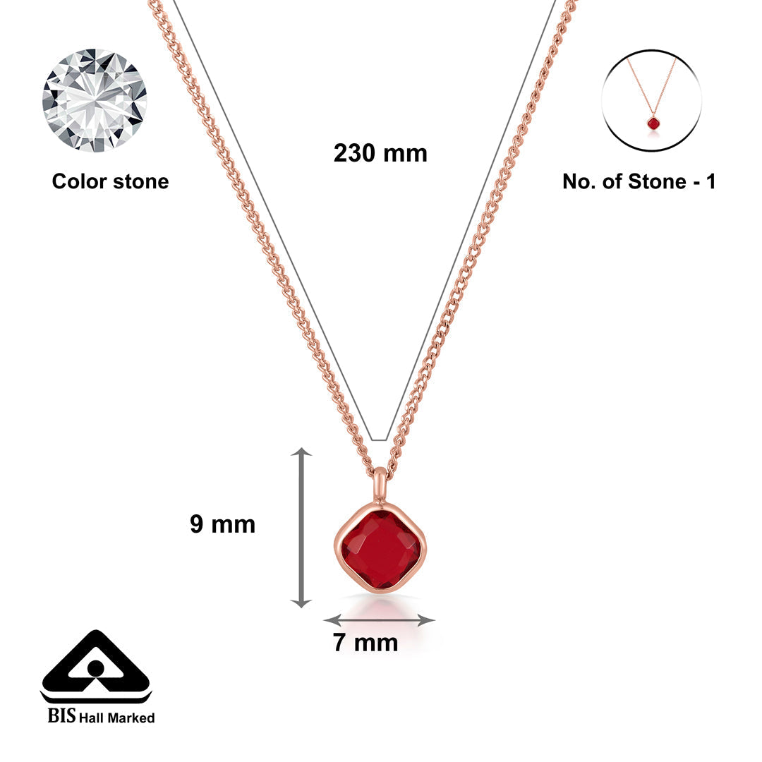 Garnet Shine Gold Modern Necklace for Women