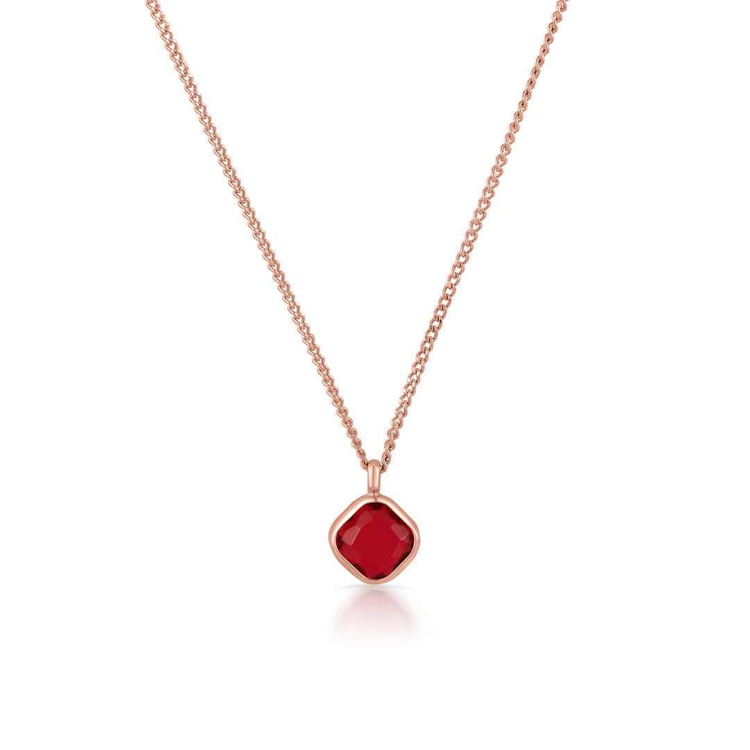 Garnet Shine Gold Modern Necklace for Women