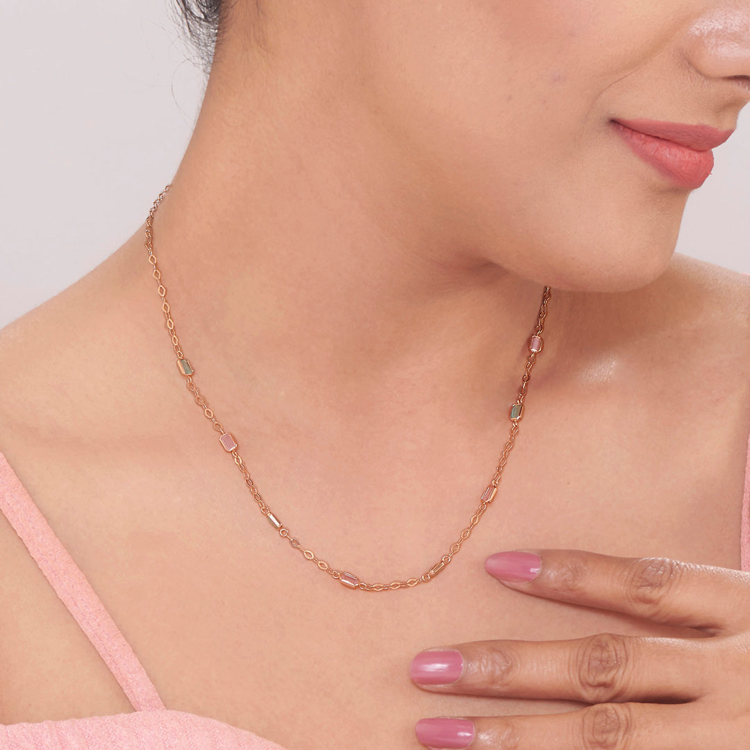 Crystal Trail Gold Fancy Chain for Women