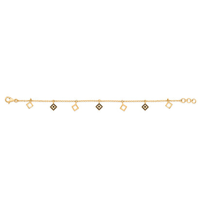 Cube Link Gold Charm Bracelet for Women