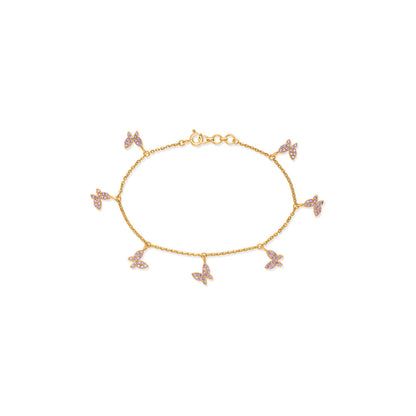 Feather Flight Gold Charm Bracelet for Women
