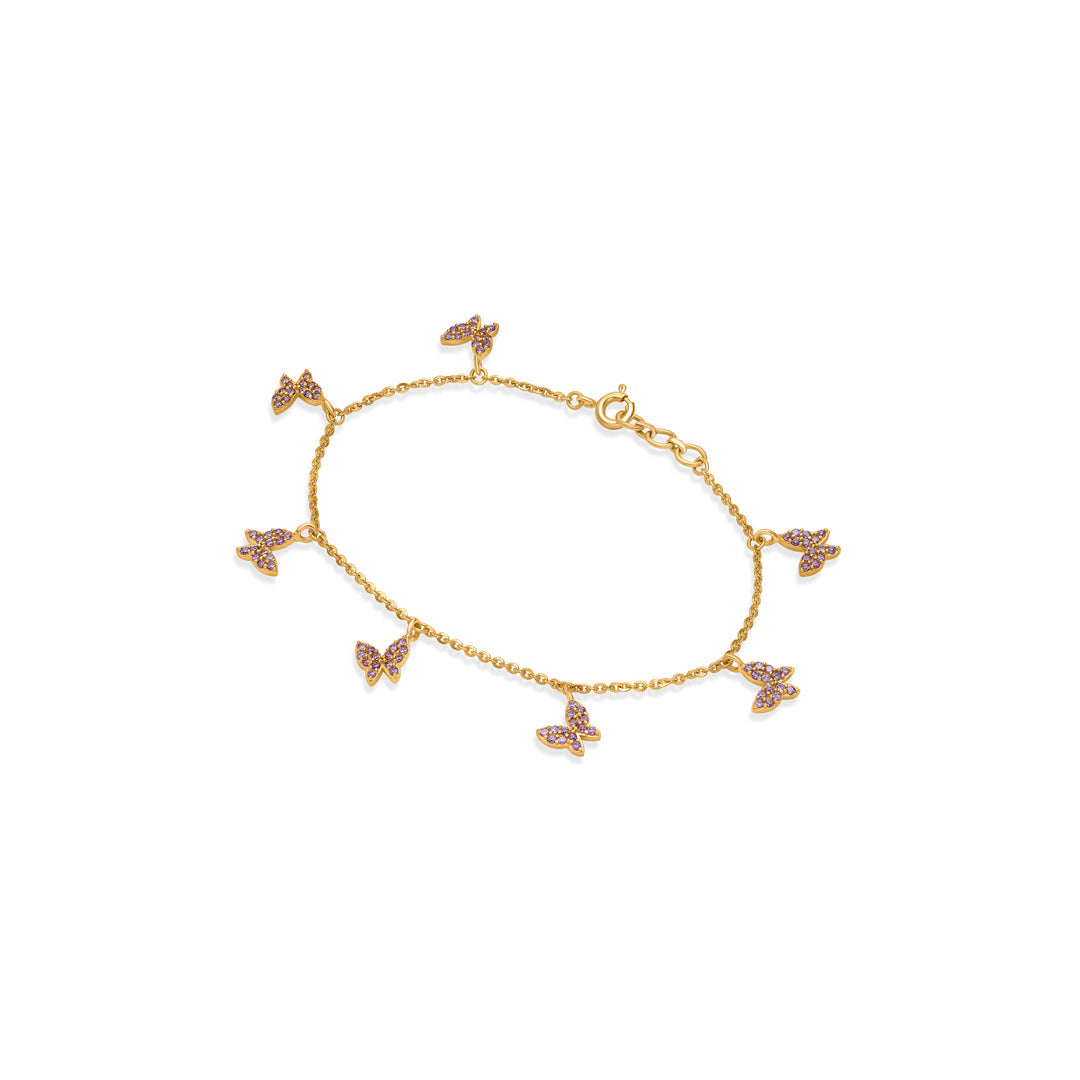 Feather Flight Gold Charm Bracelet for Women