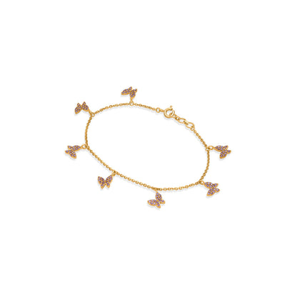 Feather Flight Gold Charm Bracelet for Women